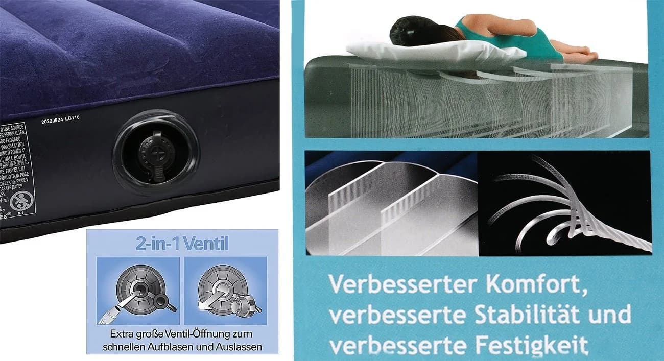 Intex Luftbett Gästebett Fiber-Tech Blau/Schwarz - Bild 4