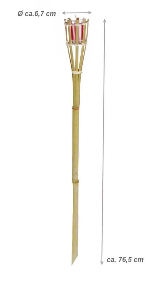 Bubble-Store Gartenfackel Bambus 5er Set mit Citronella Kerzen