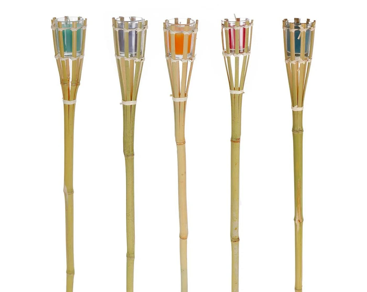 Bubble-Store Gartenfackel Bambus 5er Set mit Citronella Kerzen - Bild 2
