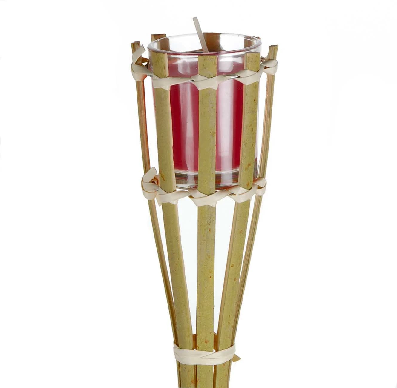 Bubble-Store Gartenfackel Bambus 5er Set mit Citronella Kerzen - Bild 5