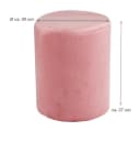Sitzhocker aus Velours-Samt in Rosa Bild 1
