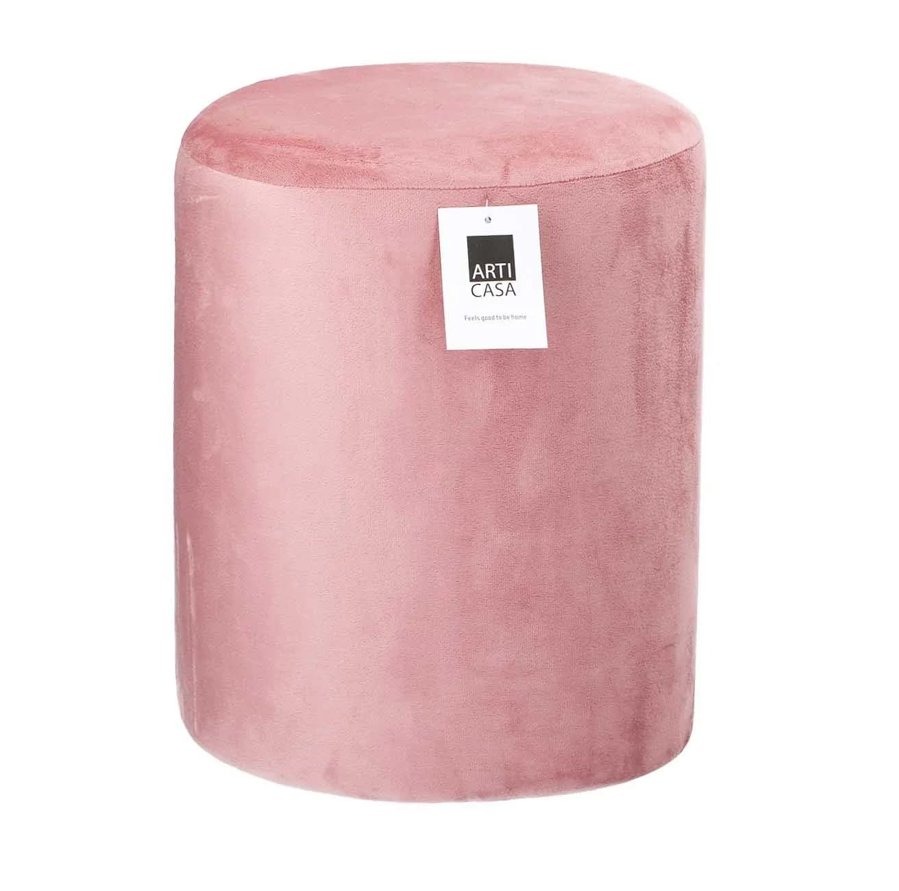Sitzhocker aus Velours-Samt in Rosa - Bild 3