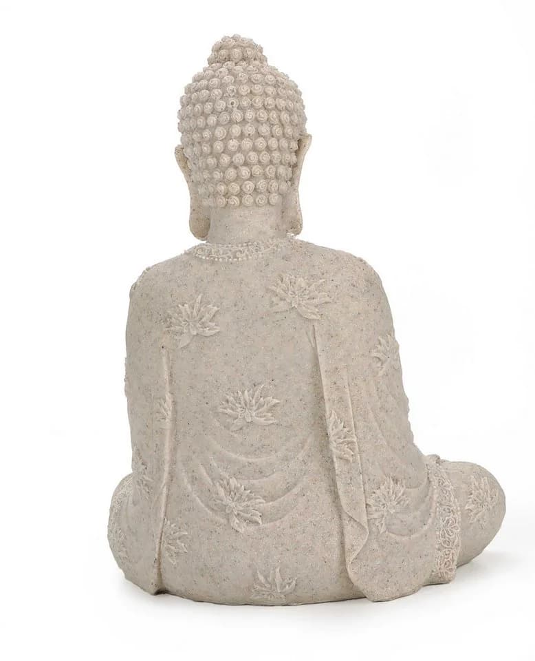 Bubble-Store Buddha Figur Grau Steinoptik Polyresin - Bild 4