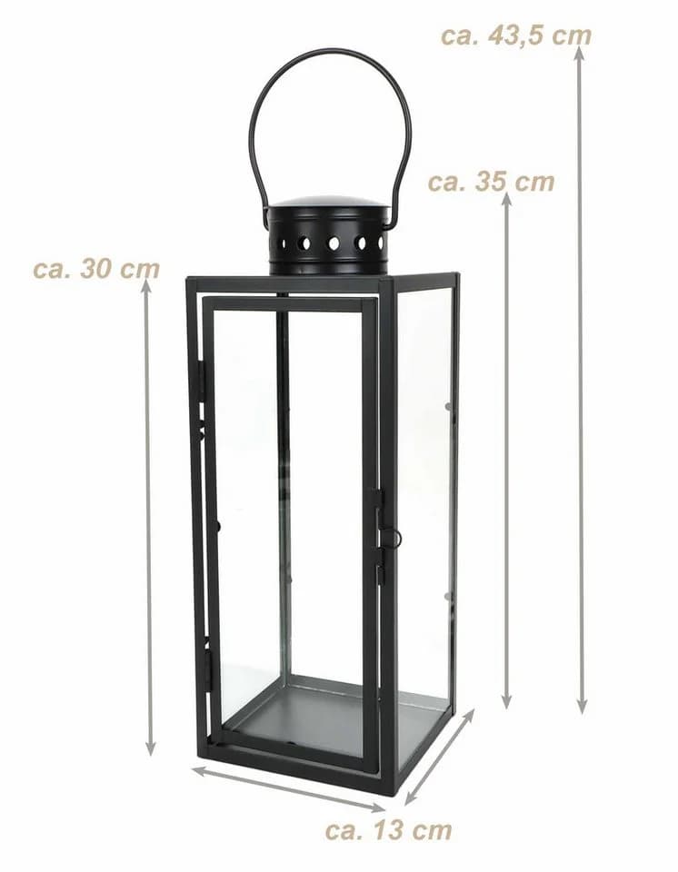 Mica Decorations Kerzenlaterne Industrial Design Schwarz Metall Glas