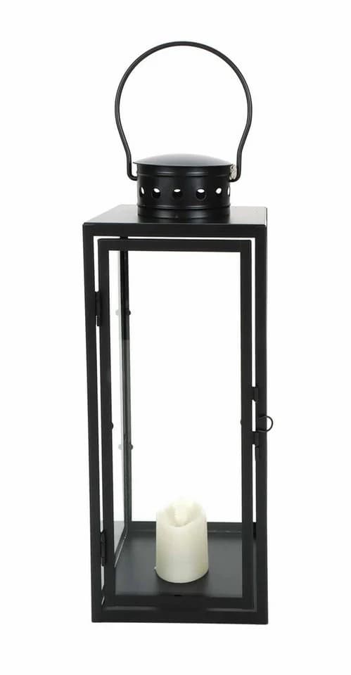 Mica Decorations Kerzenlaterne Industrial Design Schwarz Metall Glas - Bild 3