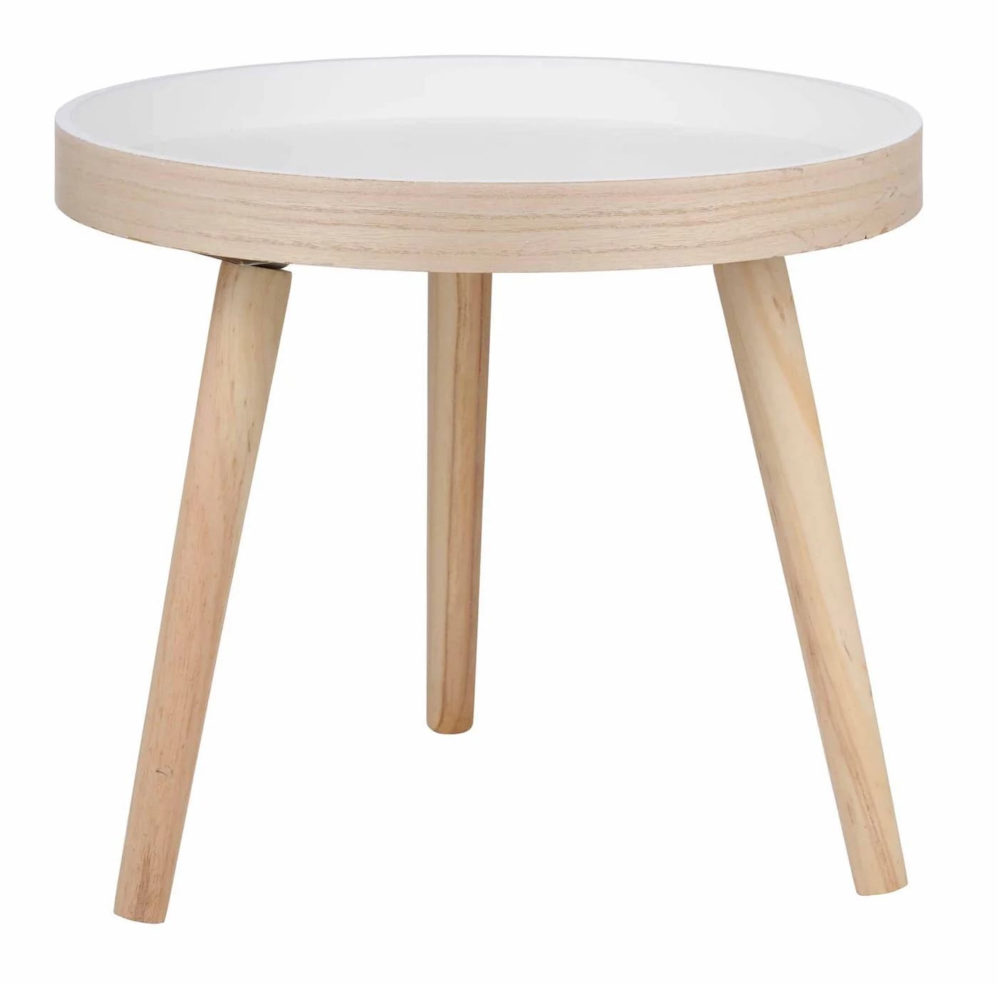 Bubble-Store Beistelltisch Weiß Rund mit Holzbeinen - Bild 3