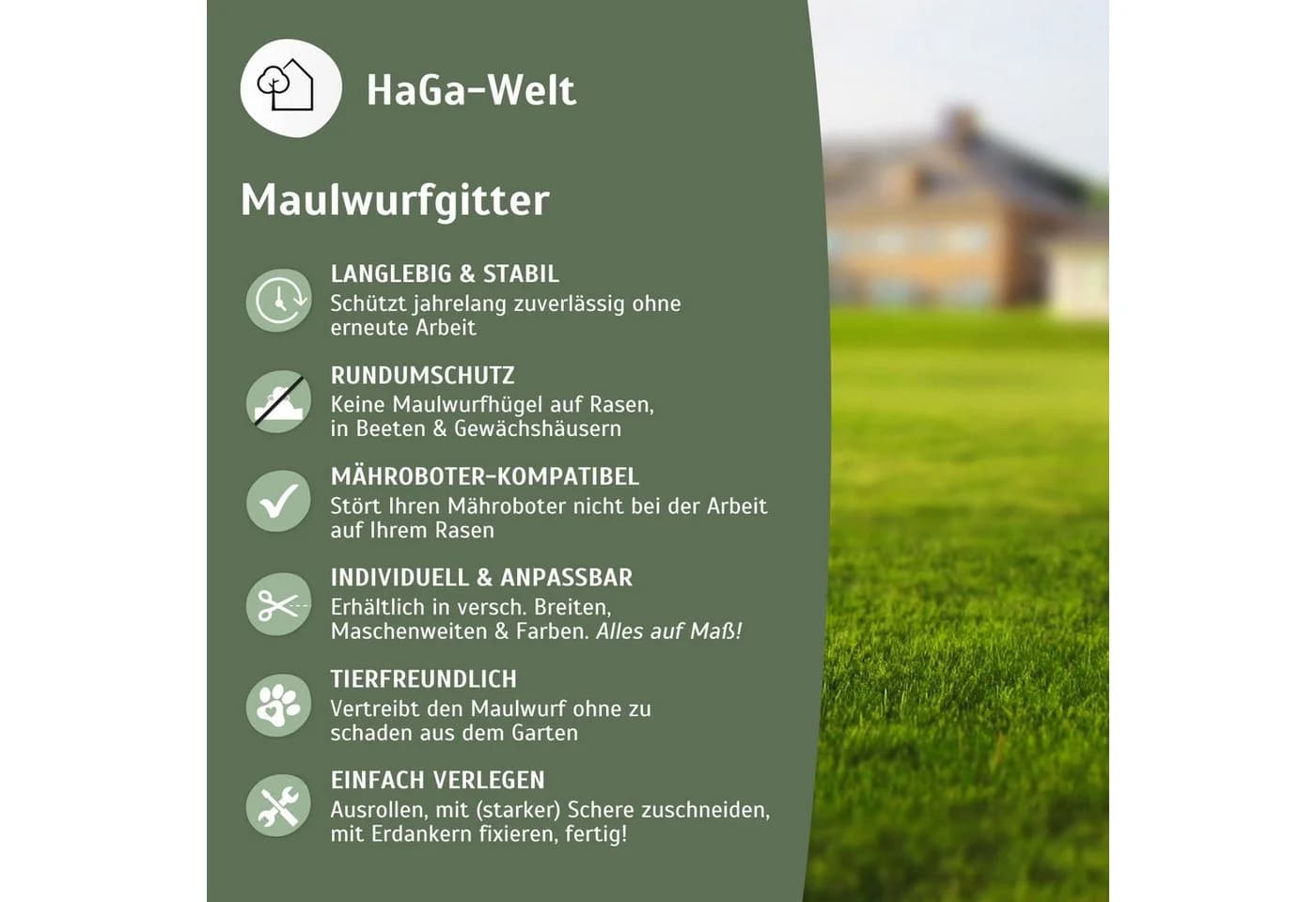 HaGa Maulwurfgitter Premium UV-beständig Schwarz - Bild 4