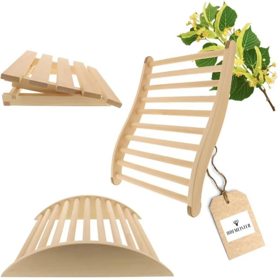 HOFMEISTER Sauna-Set mit Rückenlehne, Kopfstütze & Beinstütze aus Lindenholz - Bild 2