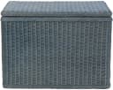 Krines Home Wäschesortierer Rattan 3 Fächer mit Deckel Blau Bild 1