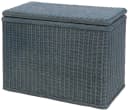Krines Home Wäschesortierer Rattan 3 Fächer mit Deckel Blau Bild 2