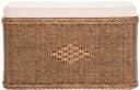 Krines Home Wäschetruhe Sitztruhe Natur-Rattan Braun Gepolstert Bild 1