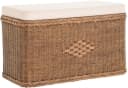 Krines Home Wäschetruhe Sitztruhe Natur-Rattan Braun Gepolstert Bild 2