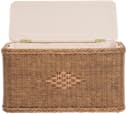 Krines Home Wäschetruhe Sitztruhe Natur-Rattan Braun Gepolstert Bild 3