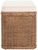 Krines Home Wäschetruhe Sitztruhe Natur-Rattan Braun Gepolstert Bild 4
