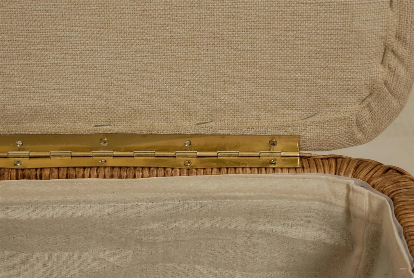 Krines Home Wäschetruhe Sitztruhe Natur-Rattan Braun Gepolstert - Bild 5
