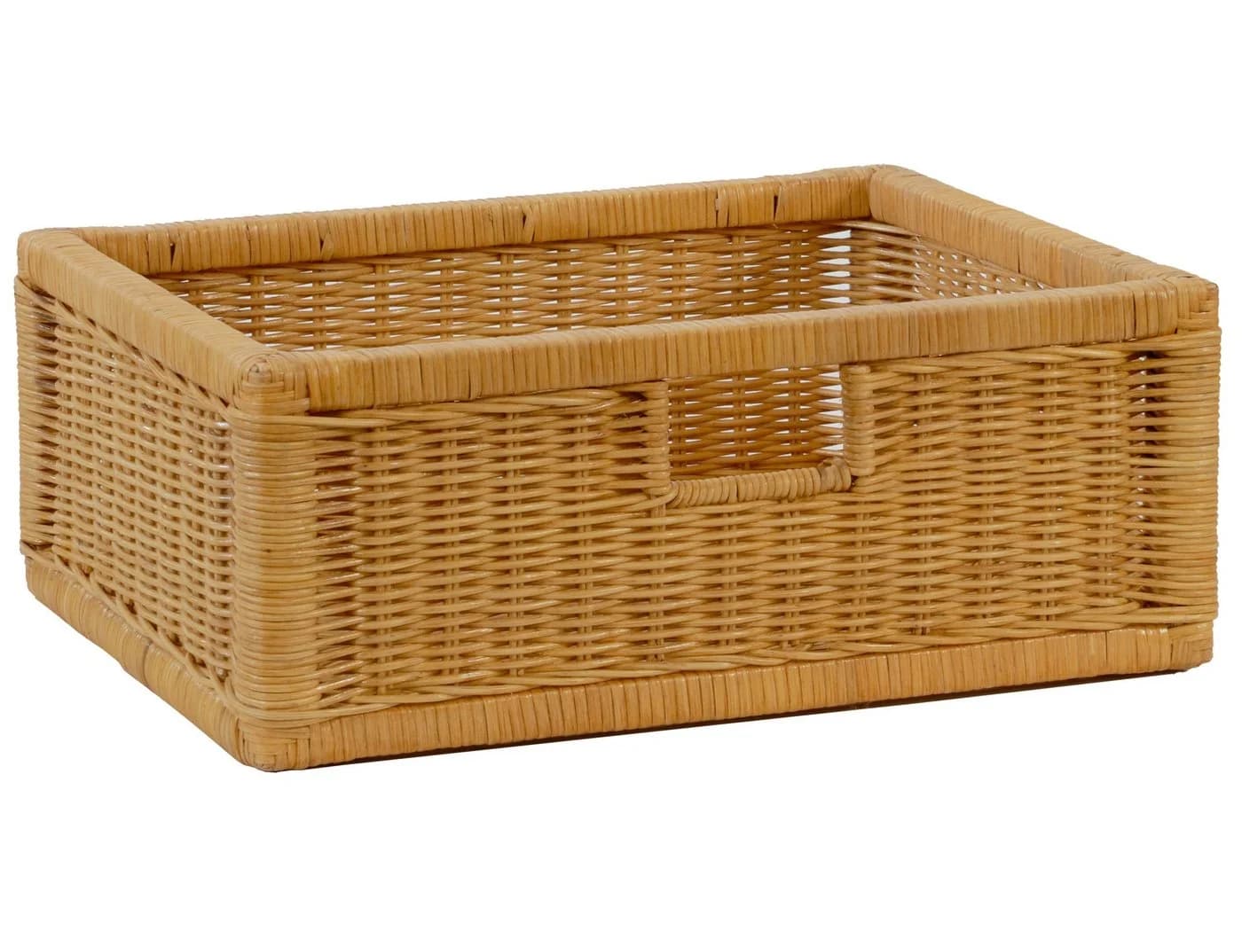 Krines Home Regalkorb 2er Set Rattan Aufbewahrungskorb Beige
