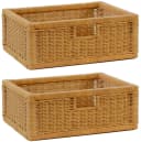 Krines Home Regalkorb 2er Set Rattan Aufbewahrungskorb Beige Bild 2
