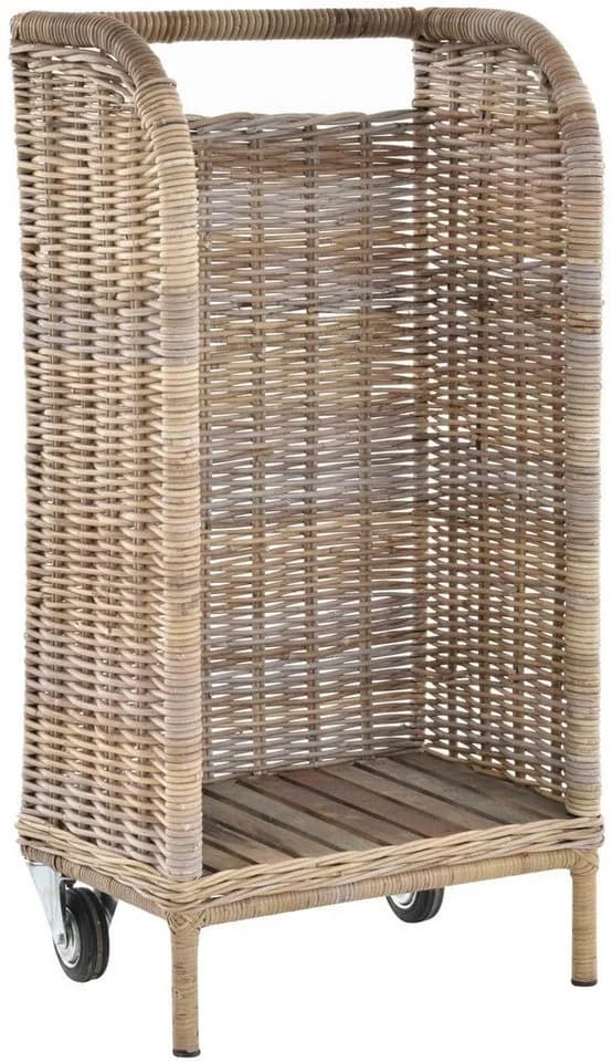 Krines Home Holzwagen aus Kubu-Rattan Naturrohr