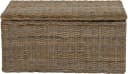 Krines Home Rattan Truhe Grau Natur mit Stoffinlett Bild 1