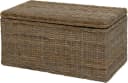 Krines Home Rattan Truhe Grau Natur mit Stoffinlett Bild 2