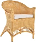 Krines Home Esszimmersessel Rattan mit Armlehnen & Kissen Bild 2