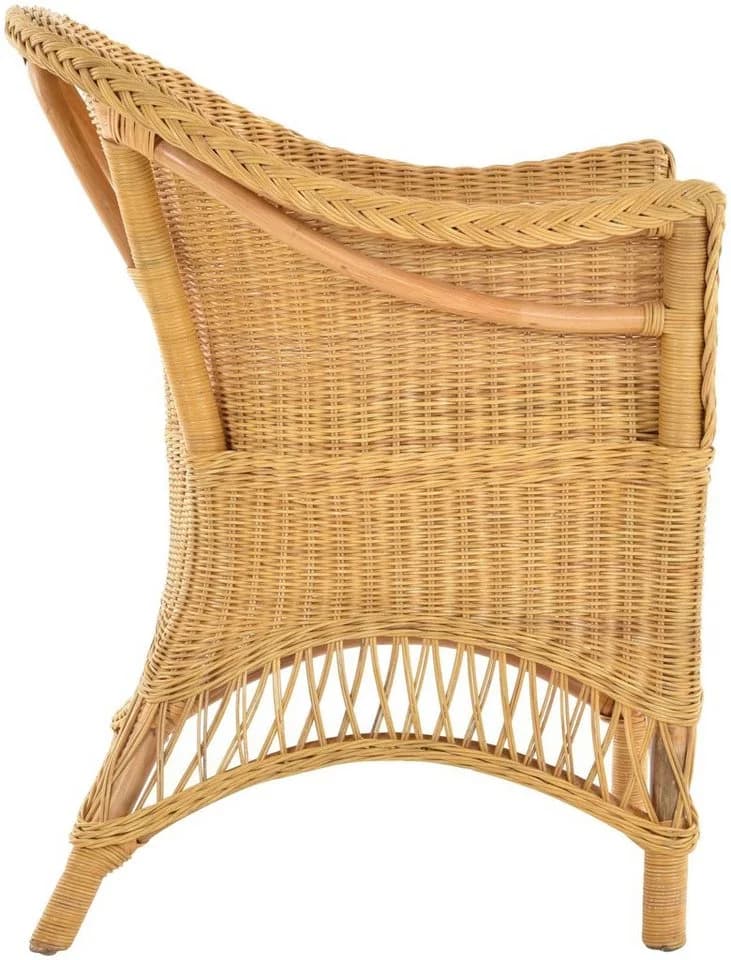 Krines Home Esszimmersessel Rattan mit Armlehnen & Kissen - Bild 3