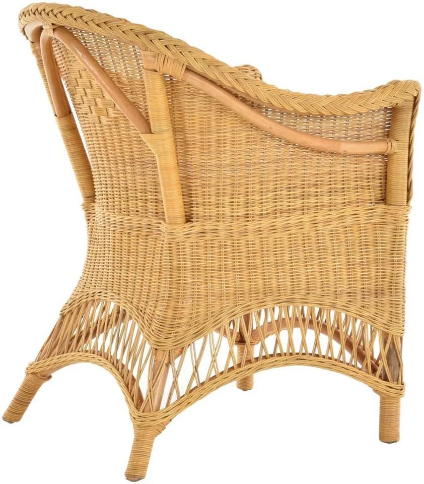 Krines Home Esszimmersessel Rattan mit Armlehnen & Kissen - Bild 4
