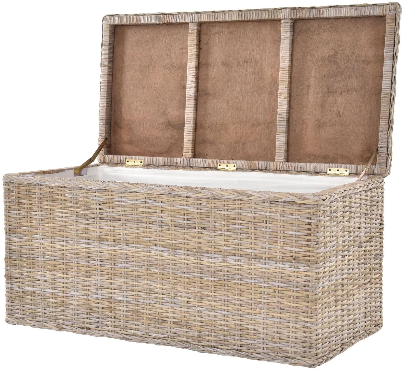 Krines Home Wäschetruhe Rattan Groß XL Natur - Bild 4