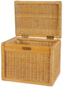 Krines Home Aufbewahrungskorb Hoher Korb mit Deckel Rattan Honig Bild 1