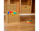Krines Home Aufbewahrungskorb Hoher Korb mit Deckel Rattan Honig Bild 3