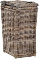 Krines Home Wäschekorb Hoch Rattan Grau Natur Modern Bild 3