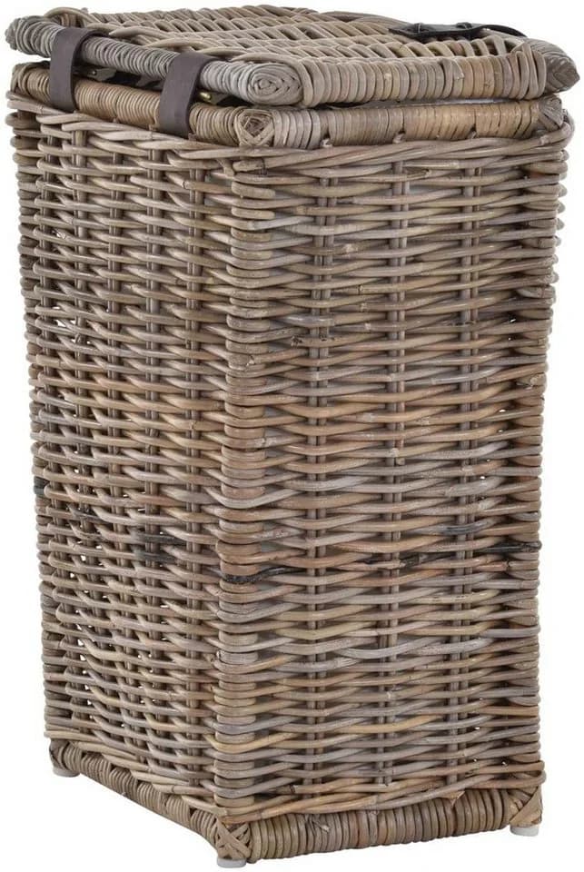 Krines Home Wäschekorb Hoch Rattan Grau Natur Modern - Bild 3