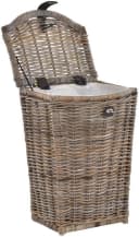 Krines Home Wäschekorb Hoch Rattan Grau Natur Modern Bild 5