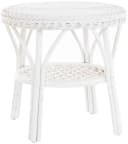 Krines Home Rattan Wohnzimmertisch Rund Weiß mit Ablage Bild 2
