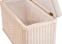 Krines Home Wäschetruhe Sitztruhe Natur-Rattan Weiß Gepolstert Bild 3