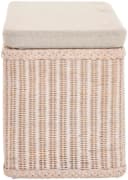 Krines Home Wäschetruhe Sitztruhe Natur-Rattan Weiß Gepolstert Bild 5