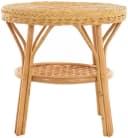 Krines Home Rattan Beistelltisch Rund Honig mit Ablage Bild 1