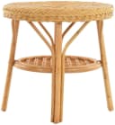 Krines Home Rattan Beistelltisch Rund Honig mit Ablage Bild 3