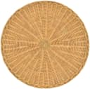 Krines Home Rattan Beistelltisch Rund Honig mit Ablage Bild 4