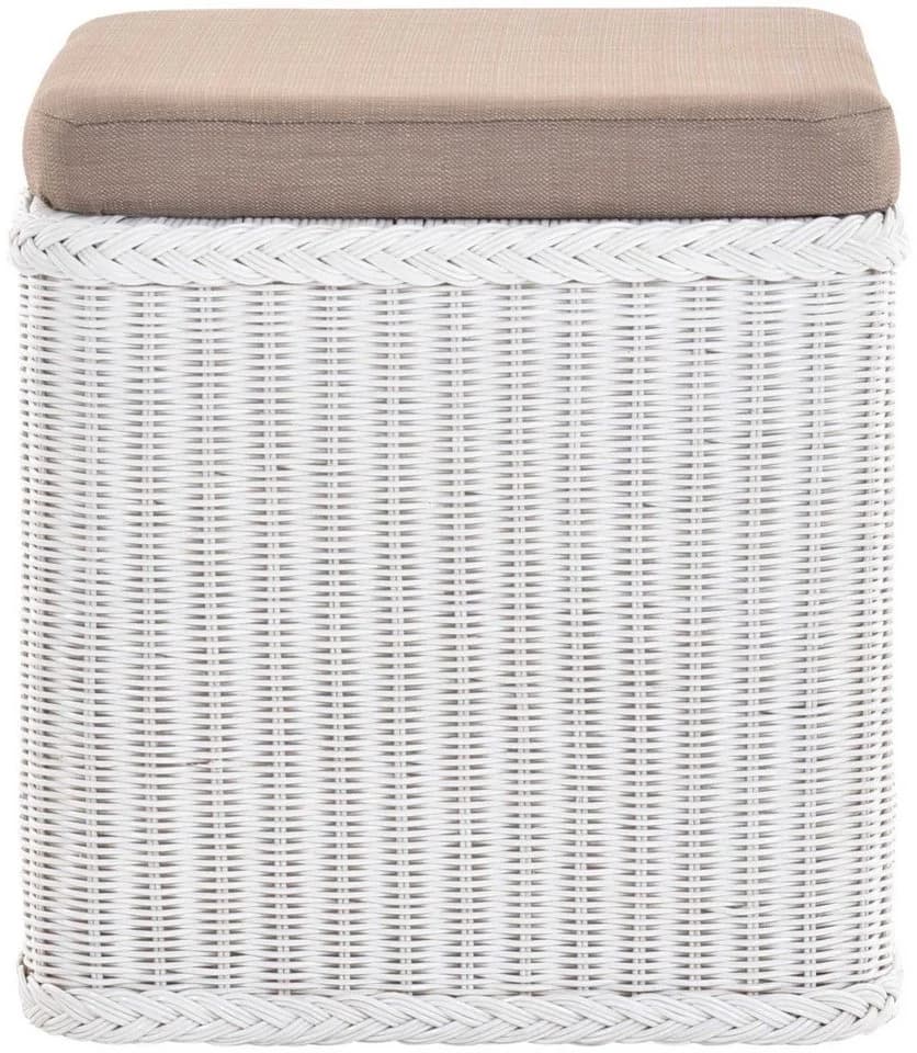 Krines Home Sitztruhe Rattan Wäschekorb Quadratisch