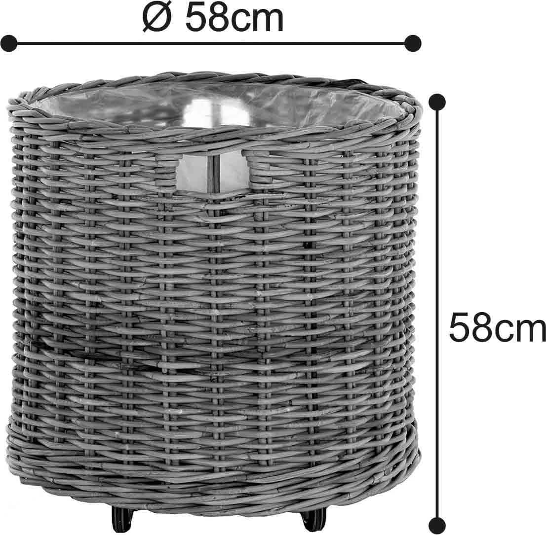Krines Home Allzweckkorb Pflanzkorb Rattan XXL Rollkorb - Bild 5