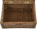 Krines Home Aufbewahrungskorb Flacher Korb mit Deckel Rattan Hellbraun Bild 1