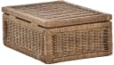 Krines Home Aufbewahrungskorb Flacher Korb mit Deckel Rattan Hellbraun Bild 4