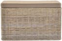 Krines Home Wäschetruhe Sitztruhe Natur-Rattan Gepolstert Bild 1