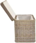 Krines Home Wäschetruhe Sitztruhe Natur-Rattan Gepolstert Bild 3