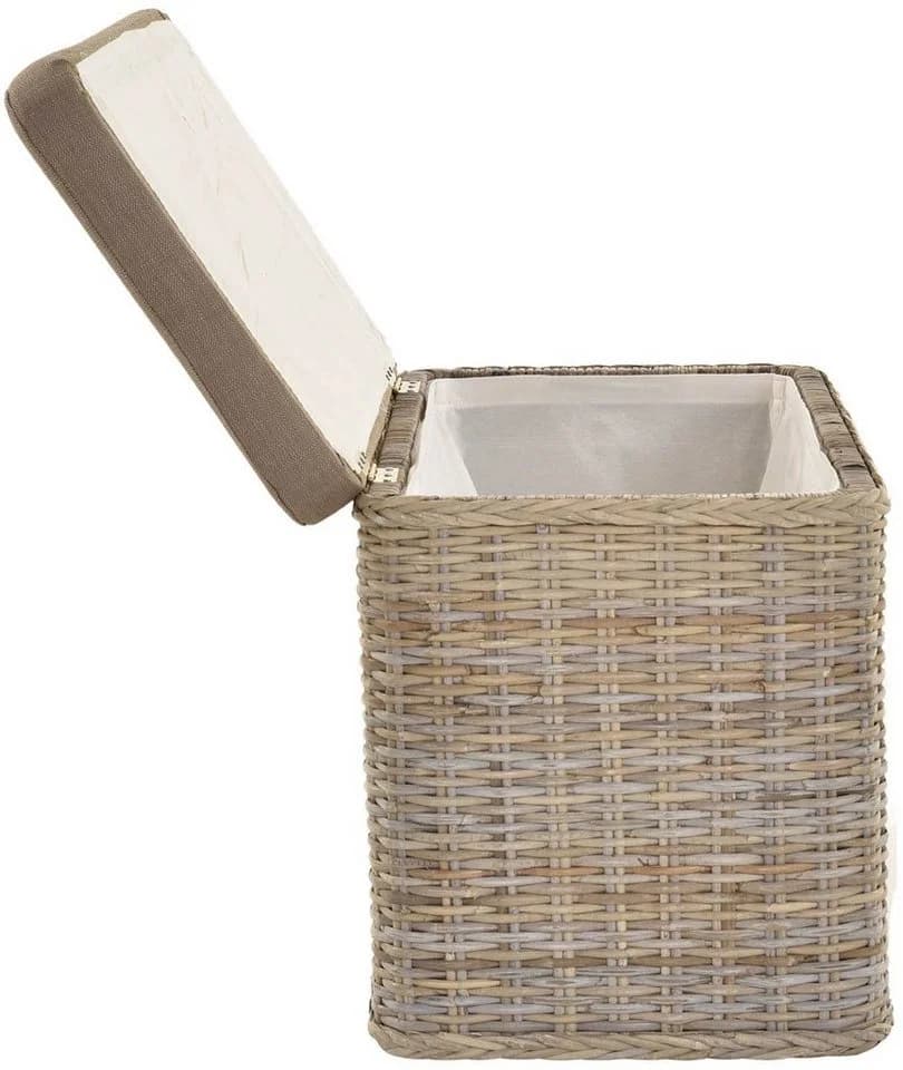Krines Home Wäschetruhe Sitztruhe Natur-Rattan Gepolstert - Bild 3