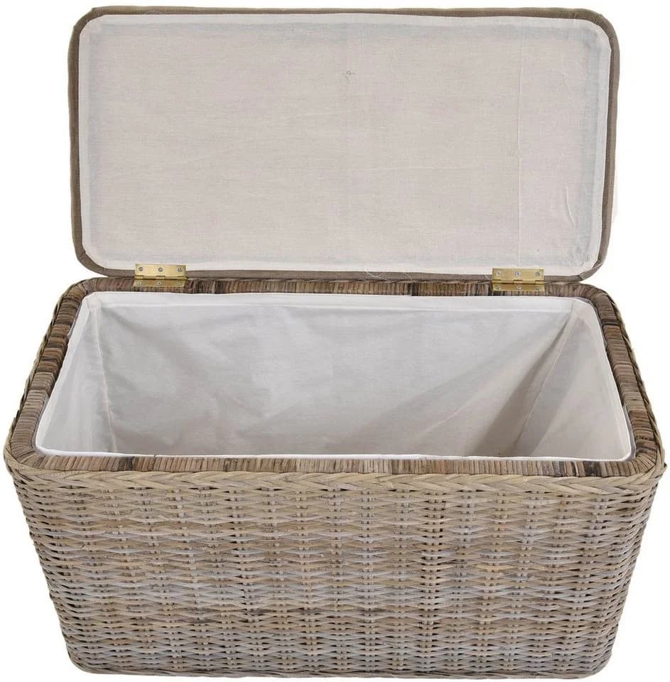 Krines Home Wäschetruhe Sitztruhe Natur-Rattan Gepolstert - Bild 5