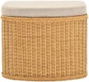 Krines Home Wäschetruhe Sitzbank Beige mit Deckel und Polster Bild 1