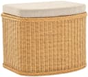 Krines Home Wäschetruhe Sitzbank Beige mit Deckel und Polster Bild 2
