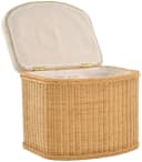 Krines Home Wäschetruhe Sitzbank Beige mit Deckel und Polster Bild 3